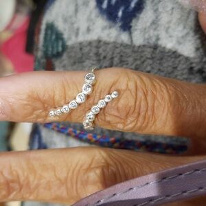 Genuine Bezel Set CZ Bypass SOLID STERLING SILVER AVON Ring Adjustable 7-8